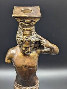 lot 354 image: Figural Bronze Candleholder