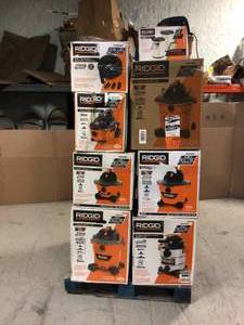 Lot of Assorted Ridgid Shop Vacs various models and conditions Customer Returns See Pictures