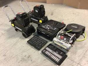 Lot of Assorted Mixed Husky Tools and Air Compressor various models and conditions Customer Returns See Pictures