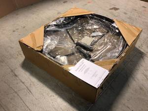 Windgate 40 in. Dia Round Steel Wood Burning Fire Pit with Spark Guard by Hampton Bay Customer Returns See Pictures
