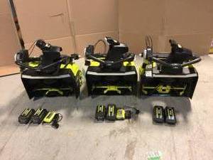 Lot of 3 Assorted 40V HP Brushless 21 in. Cordless Single Stage Snow Thrower  by RYOBI Customer Returns See Pictures
