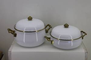 Metal WhiteGold Trim Pots