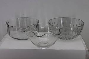 3 Large Glass Bowls