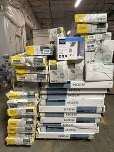 HUGE LOT of American Standard, Grohe and Moen Faucets, Showers, Mirrors and other Plumbing Supplies