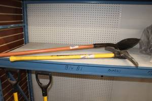 lot 248 image: Lot of (2) Hand Tools - Pick Axe, Spade Shovel