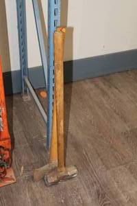 lot 249 image: Lot of (2) Hand Tools - Splitting Axe, Sledgehammer