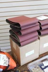 lot 235 image: Lot of (18) Easy 8 Floor Sander 8x19 80 Grit Expandable Drum Cloth Belts