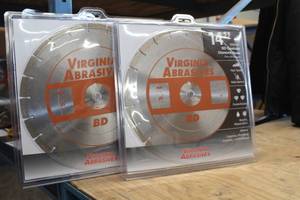 lot 210 image: Lot of (2) Virginia Abrasives BD Concrete 14 Diamond Blades (New )