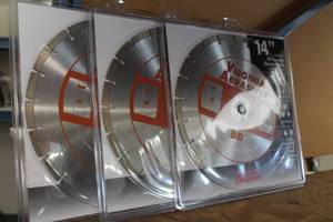 lot 212 image: Lot of (3) Virginia Abrasives BD Concrete 14 Diamond Blades (New )