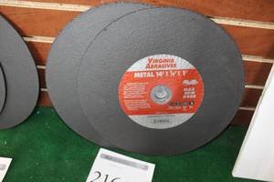 lot 216 image: Lot of (2) Virginia Abrasives 14 Metal Cut-Off Blades (New )