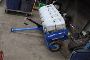 lot 123 image: Husqvarna TA10 Blue Bird Gas 36 Tow Behind Lawn Aerator
