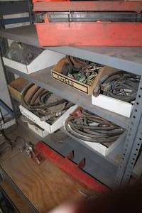 lot 325 image: Wiring Parts, Pulleys, Wheel Bearings, Safety Triangles