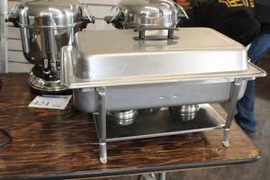 lot 422 image: Stainless Steel Chafing Dish with Lid and Warming Stand