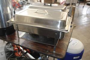 lot 421 image: Stainless Steel Chafing Dish with Lid and Warming Stand