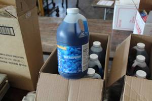lot 401 image: Lot of (6) Frusheez Blue Raspberry Flavor Slush Mix 64-oz Plastic Bottle