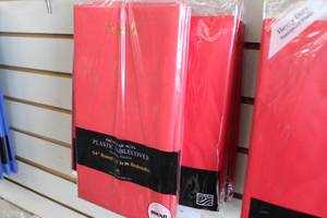 lot 439 image: Lot of (6) Touch of Color Octy-Round Round Plastic Tablecover (in original package)
