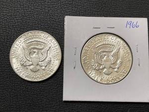lot 3 image: 1965 and 1966 Kennedy Half Dollars