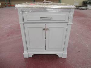 Melpark 30 in. W x 22 in. D Bath Vanity in Dove Grey with Cultured Marble Vanity Top in White with White Sink, Slight Scratch and Dent.