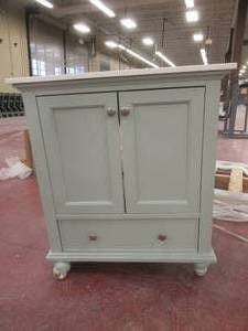 Orillia 30 in. W x 22 in. D Vanity in Misty Latte with Engineered Stone Vanity Top in White with White Sink - Slight Scratch and Dent, Broken Foot.