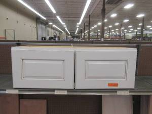 36x12x12 in. Wall Double Door Cabinet in Bronze Glaze - Doors need aligning.