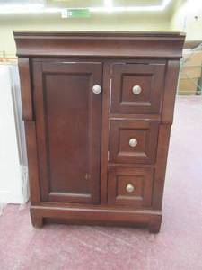 Naples 24 in. W Bath Vanity Cabinet Only in Tobacco with Right Hand Drawers - Slight Scratch and Dent.