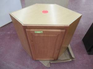 Hampton Assembled 24x30x12 in. Diagonal Corner Wall Kitchen Cabinet in Medium Oak - Slight Scratch and Dent.
