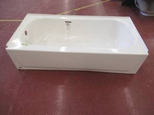 Aloha 60 in. x 30in. Left Drain Rectangular Alcove Soaking Bathtub in White - Enamel Damage Drain Top Side.