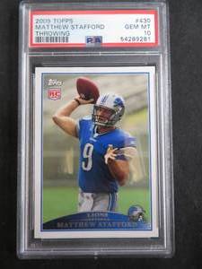 2009 TOPPS MATTHEW STAFFORD THROWING FOOTBALL CARD
