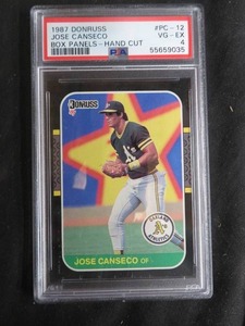 VINTAGE 1987 DONRUSS  JOSE CANSECO  HAND CUT BASEBALL CARD