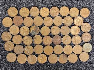 Lot of (50) Wheat Pennies