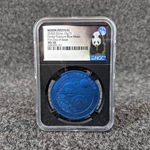 2020 Chinese Moon Festival 12g Titanium Coin - Blue Moon - First Day Issue Graded MS-70