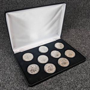 Set of (9) 1oz .999 Fine Silver American Eagles, Includes 1986, 1988, 1995, 1999, 2000, 2003, 2006, 2011 and 2017