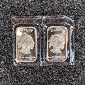 (2) 1oz .999 Fine Silver Bars