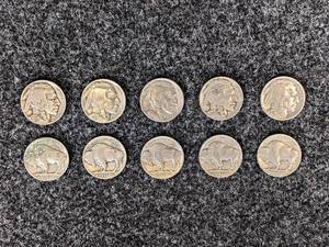 (10) Assorted Buffalo Nickels