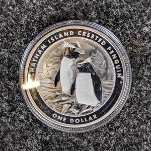2020 1oz .999 Silver New Zealand $1 Coin - Chatham Island Crested Penguin