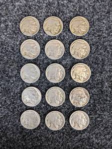 Lot of (15) Buffalo Nickels