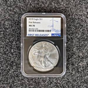 2018 1oz .999 Fine Silver $1 American Eagle - First Releases MS70 (NGC)