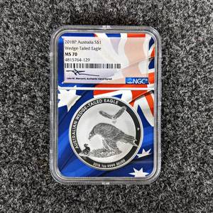 2018-P 1oz .9999 Fine Silver $1 Australian Wedge-Tailed Eagle - MS70 (NGC)