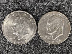 (2) Eisenhower IKE Dollar Coins 1971 & 1978