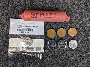 Wheat Cents 1917, 1913, 1918 and (4) 1943 Steel Cents  Roll of Memorial Cents