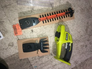 lot 6 image: RYOBI ONE 18V Cordless Battery Grass Shear and Shrubber Trimmer (Tool Only)