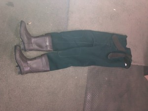 lot 20 image: Frogg Toggs Amphib Dark Green Neoprene Bib-Style Boot Foot Waders