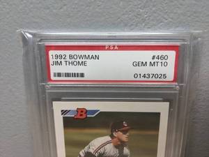 lot 26 image: Graded Jim Thome 1992 Bowman PSA 10 Rookie Card Cleveland Indians MLB Baseball - X