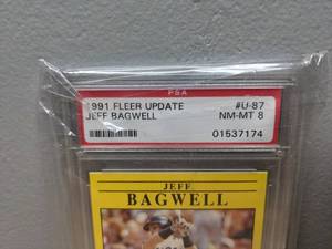 lot 27 image: Graded Jeff Bagwell 1991 Fleer Update PSA 8 Card Houston Astros MLB Baseball - X