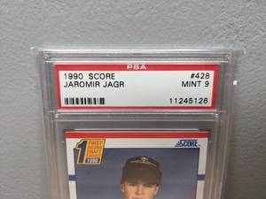 lot 28 image: Graded Jaromir Jagr 1990 Score PSA 9 Rookie Card Pittsburgh Penguins Hockey NHL - X