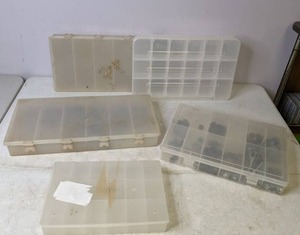 lot 128 image: Plastic Organizer Boxes with Dividers Contain Nails, Bolts, Screws and More - R