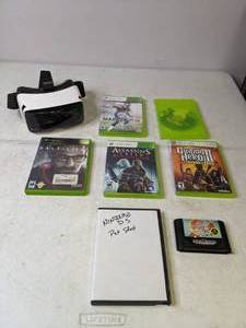 lot 210 image: Gamers Lot Zeiss VR Headset, XBox, Nintendo DS and Sega Genesis Games - Z