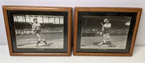 lot 201 image: Pair of Vintage Framed MLB Photos Tris Speaker (Cleveland) and Mickey Cochrane - Z