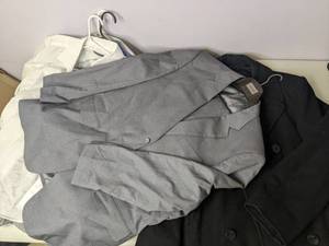 lot 178 image: Bocaccio Uomo Suit, US Navy Issue Jacket, & (4) Men Shirts Vittorino, Structure, Bruno, & George - Z
