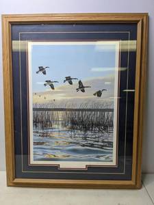 lot 181 image: Golden Glow-Canada Geese by Phil Scholer - R